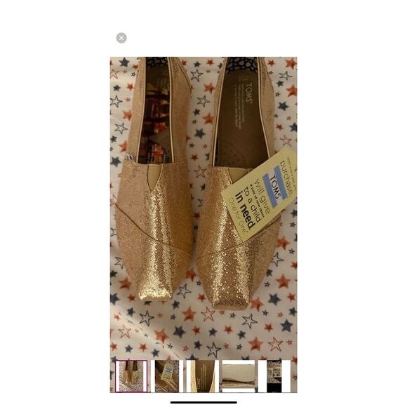 Toms Classic Woman's Rose Gold Glitter - Picture 1 of 5